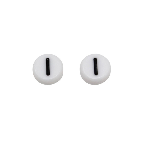 Acrylic White and Black Alphabet Bead - I
