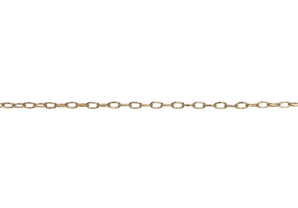 14K Gold Filled 1.1x2.3mm Drawn Cable Chain - Sold By 6 Inches