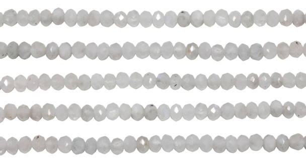 Rainbow Moonstone Polished 4x3mm Faceted Rondelle