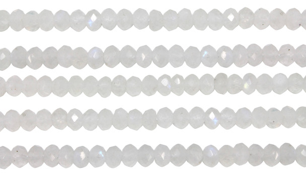 Rainbow Moonstone Polished 4x5mm Faceted Rondel