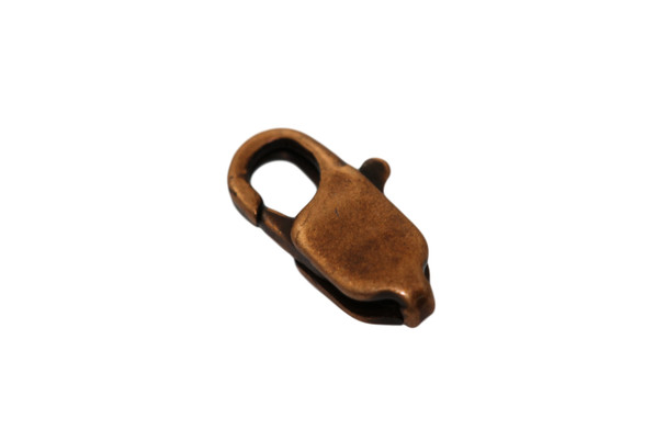 Antique Copper 12x5mm Flat Lobster Claw Clasp