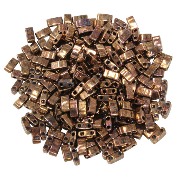 1/2 Cut 5mm Tila Beads -- Dark Copper