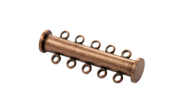 Antique Copper 30x10mm 5- Hole Magnetic Slide Clasp