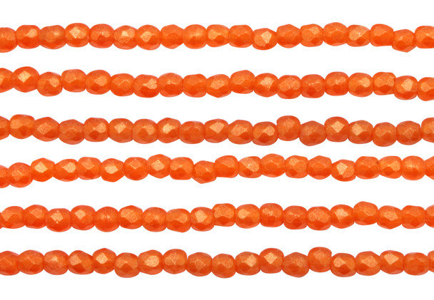 Fire Polish 2mm Faceted Round - Sueded Gold Lamé Hyacinth