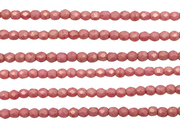 Fire Polish 2mm Faceted Round - Pacifica Watermelon