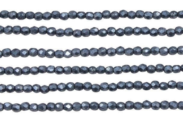 Fire Polish 2mm Faceted Round - Metallic Niagara