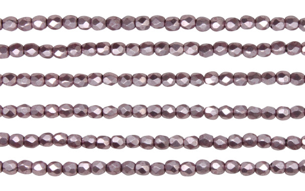 Fire Polish 2mm Faceted Round - Gold Blackened Pearl