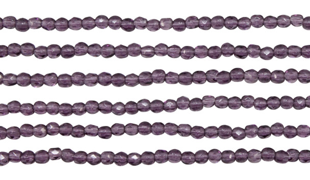 Fire Polish 2mm Faceted Round - Tanzanite