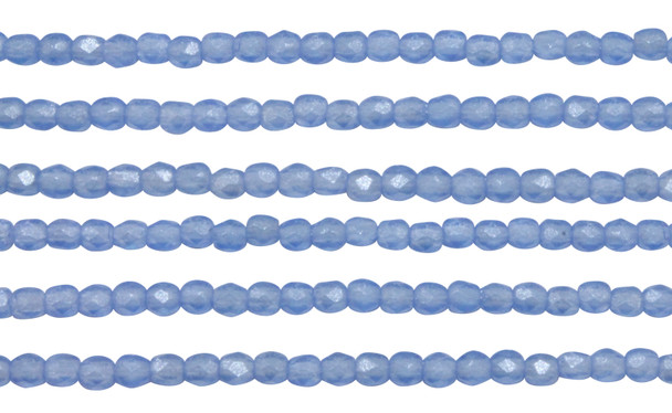 Fire Polish 2mm Faceted Round - Flash Pearl Sapphire