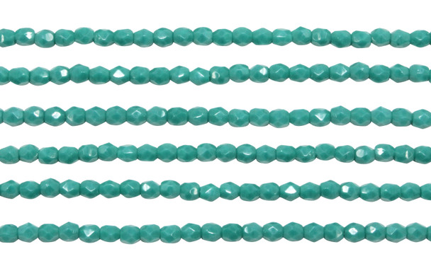 Fire Polish 3mm Faceted Round - Persian Turquoise