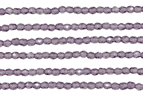 Fire Polish 3mm Faceted Round - Tanzanite