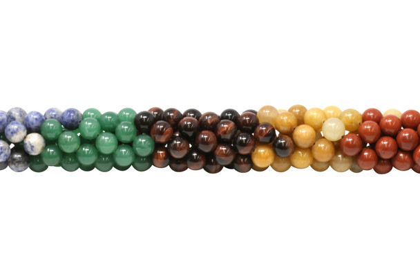 Mixed Chakra Gemstones Polished 10mm Round