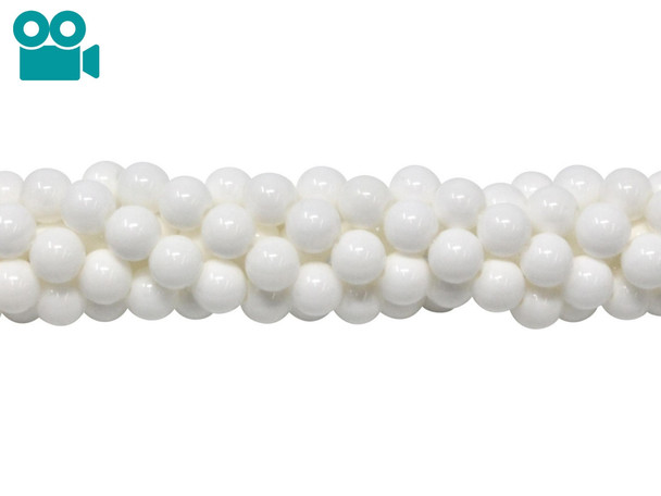White Shell Polished A Grade 6mm Round