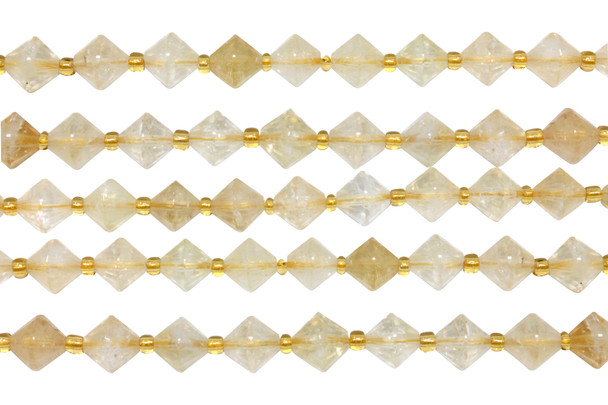 Natural Citrine Polished 8mm Faceted Bicone