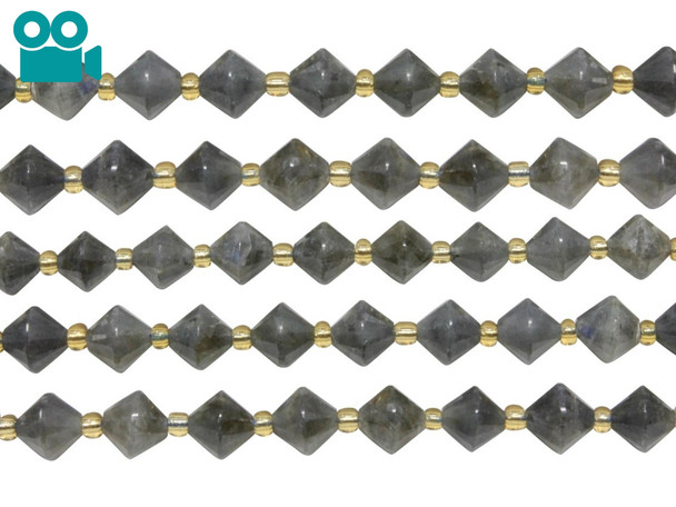Labradorite Polished 8mm Faceted Bicone
