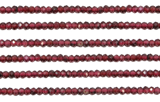 Garnet Polished A Grade 2x3mm Faceted Rondel