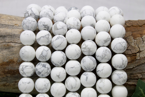 Howlite Matte White 12mm Round