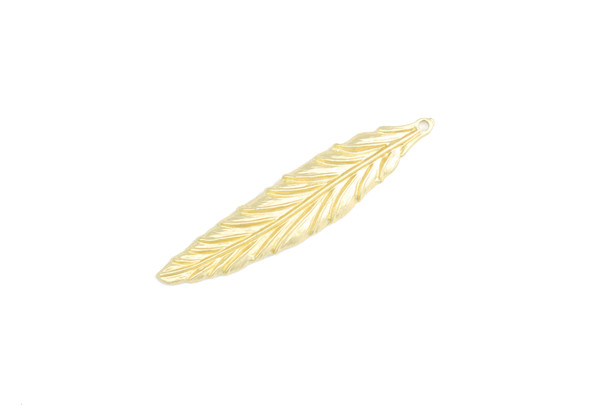 Satin Hamilton Gold 57mm Large Feather Charm