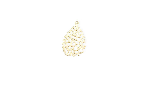Satin Hamilton Gold Plated 20x29mm Coral Pendant