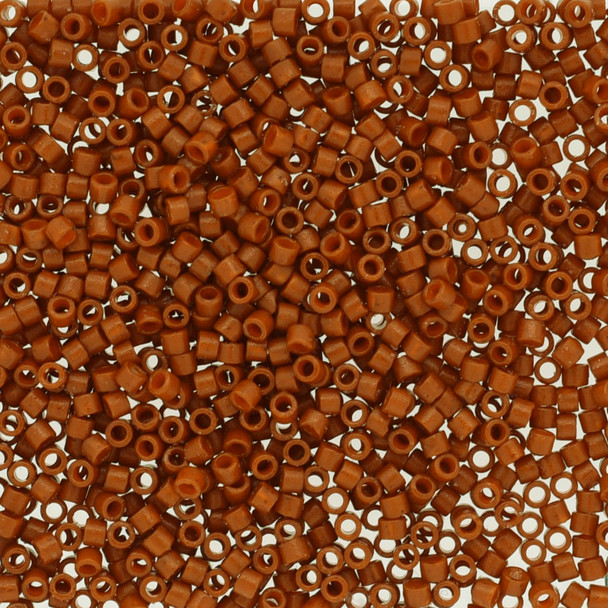 Delicas Size 11 Miyuki Seed Beads -- 2352 Duracoat Opaque Orange Rust