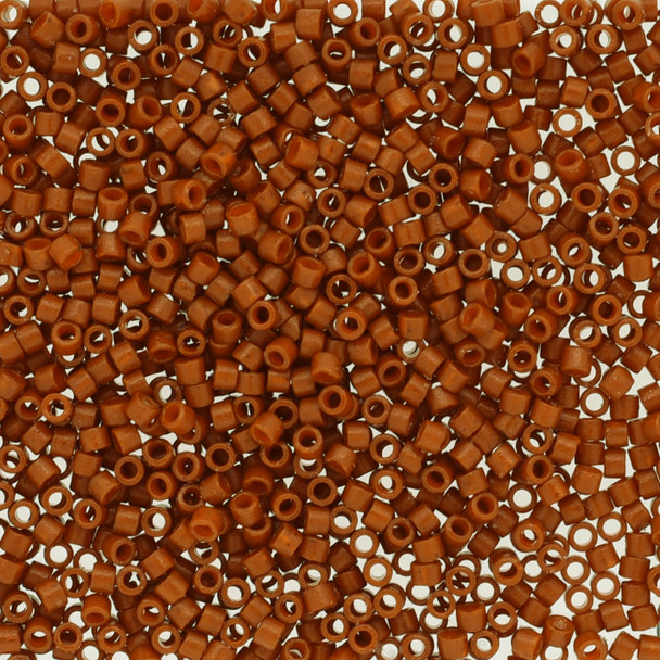 Delicas Size 11 Miyuki Seed Beads -- 2352 Duracoat Opaque Orange Rust