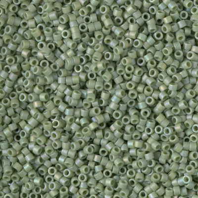 Delicas Size 11 Miyuki Seed Beads -- 2310 Glazed Opaque Kiwi AB Matte