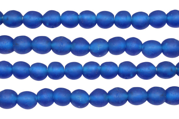 Recycled Bottle Glass 10mm Round - Royal Blue
