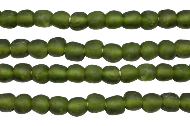 Recycled Bottle Glass 10mm Round - Olive