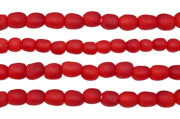Recycled Glass 8mm Round - Red