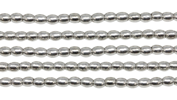 Silver Plated Brass 4x5mm Rice