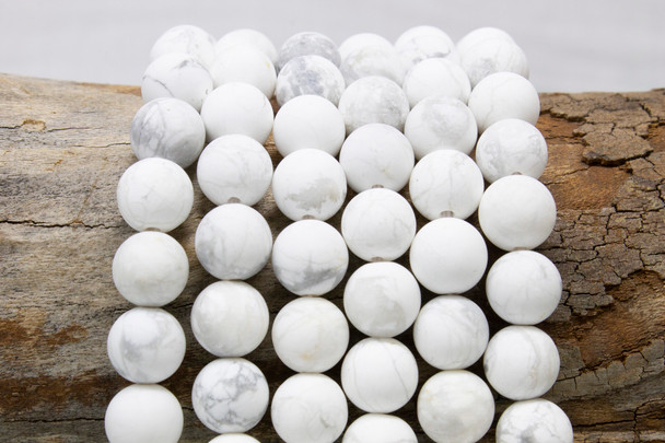 Howlite Matte White 10mm Round
