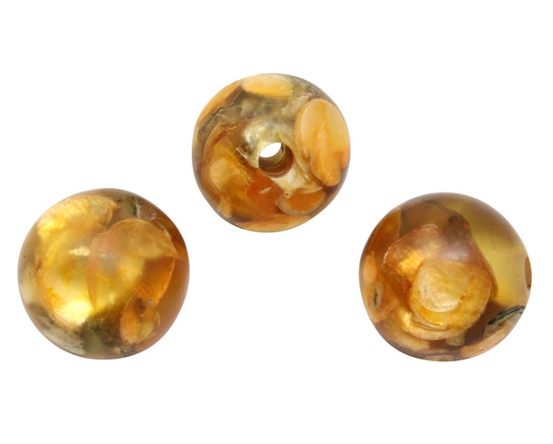 Mother of Pearl  Orange Capis Shell in Resin Matte 20mm Round