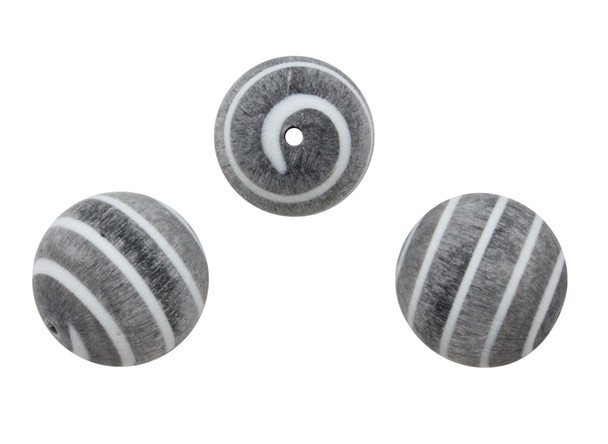 Buffalo Horn Resin Matte 20mm Swirl Round Bead