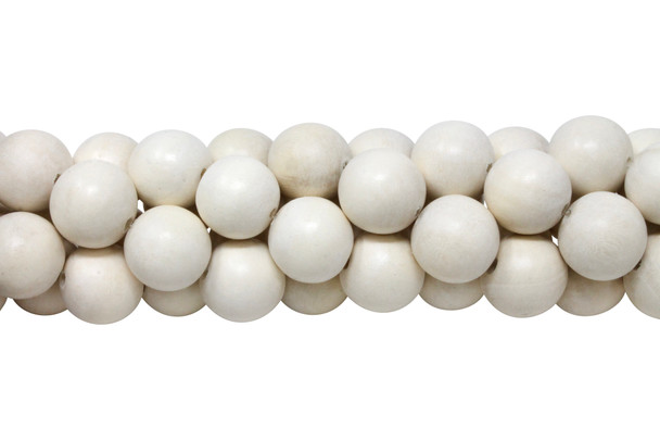 Bleached White Wood Polished 18mm Round