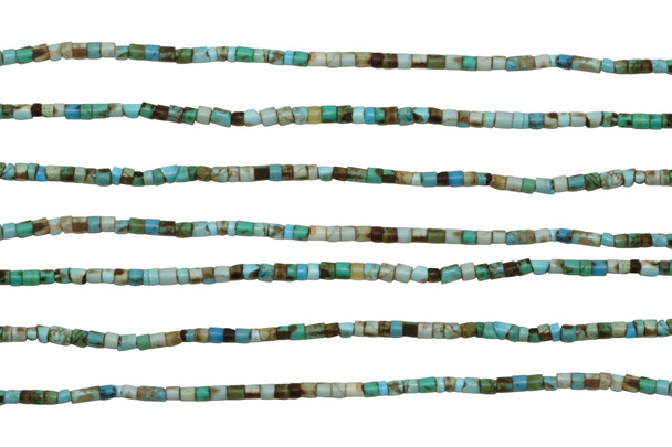Natural Turquoise Matte 2x1-2mm Heishi