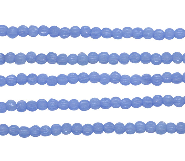 Czech Glass 3mm Melon -- Milky Sapphire