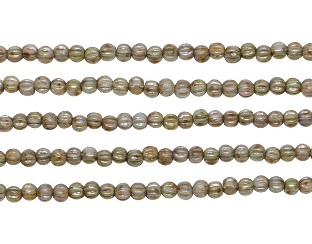 Czech Glass 3mm Melon -- Ultra Luster Opaque Green
