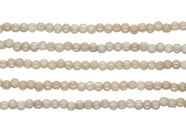 Czech Glass 3mm Melon -- Luster Opaque Champagne