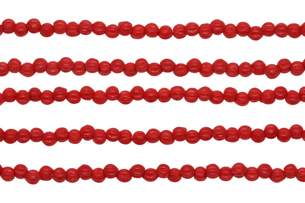 Czech Glass 3mm Melon -- Matte Opaque Red