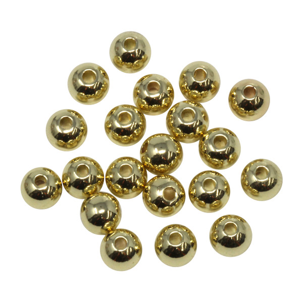 14K Gold Plated 6mm Round Anti Tarnish Coating - 20 Beads