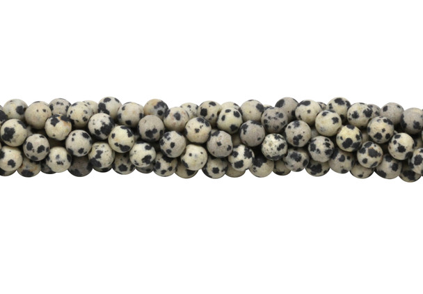 Dalmatian Jasper Matte 6mm Round
