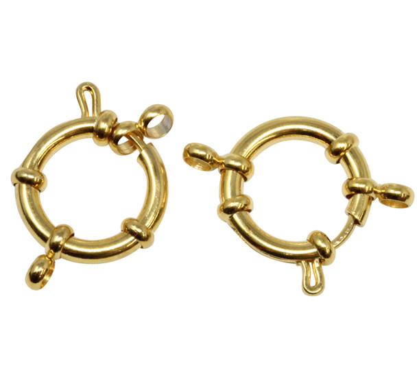 Stainless Steel 18mm Gold Plated Spring Ring Clasp