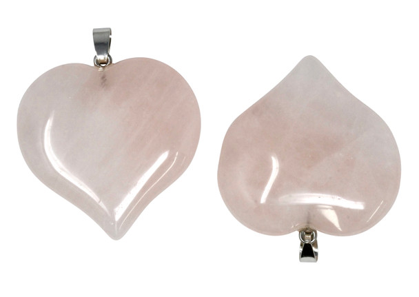 Rose Quartz Polished 40mm Heart Pendant