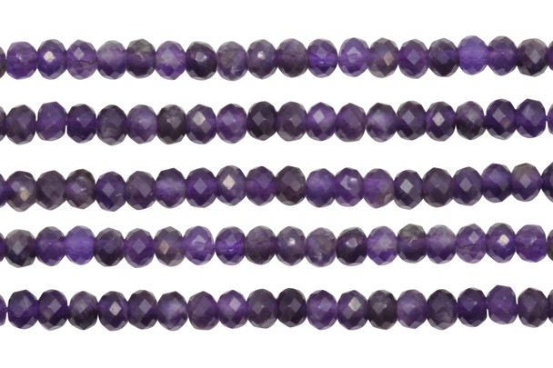 Amethyst Polished 4x6mm Faceted Rondelle