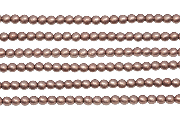 Czech Glass 4mm Round -- Metallic Autumn Maple