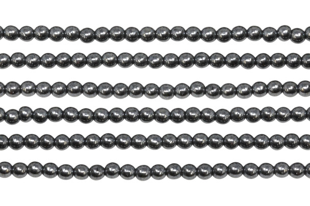 Czech Glass 4mm Round -- Hematite