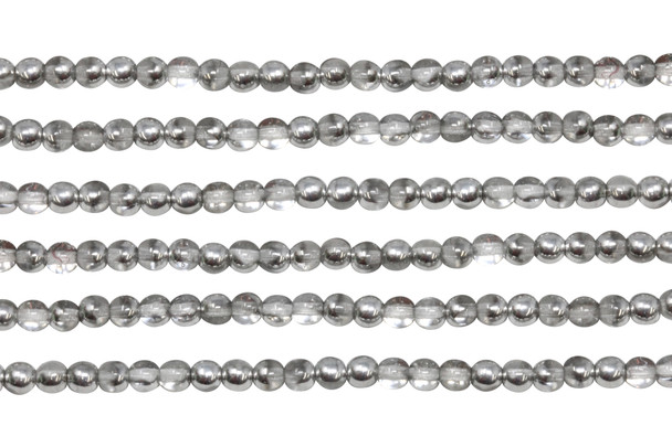 Czech Glass 4mm Round -- 1/2 Silver