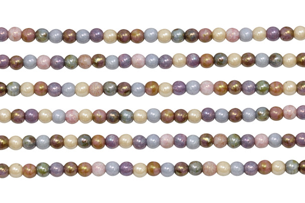 Czech Glass 4mm Round -- Opaque Luster Mix