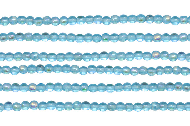Czech Glass 4mm Round -- Aquamarine AB