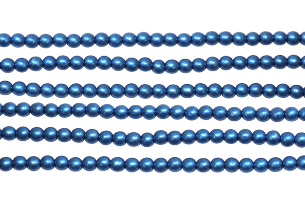 Czech Glass 4mm Round -- Metallic Marina